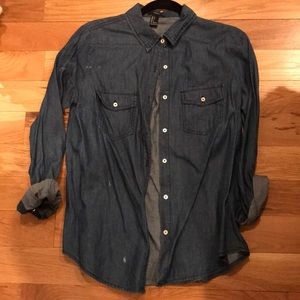 Forever 21 denim chambray button down